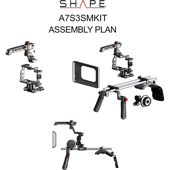 SHAPE Sony A7S III, A7 IV, A7R V Kit A7S3SMKIT | Crosse d’épaule, Matte Box et Follow Focus