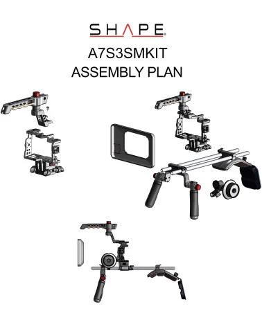 SHAPE Sony A7S III, A7 IV, A7R V Kit A7S3SMKIT | Crosse d’épaule, Matte Box et Follow Focus