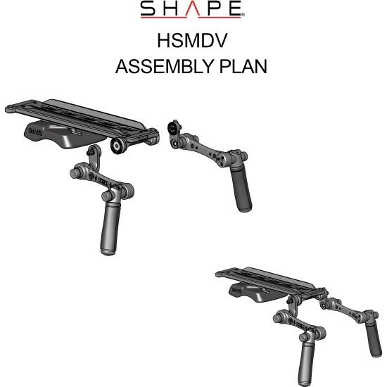 SHAPE ARRI Dovetail Shoulder Mount with HAND15 Handles HSMDV | Shoulder Rig