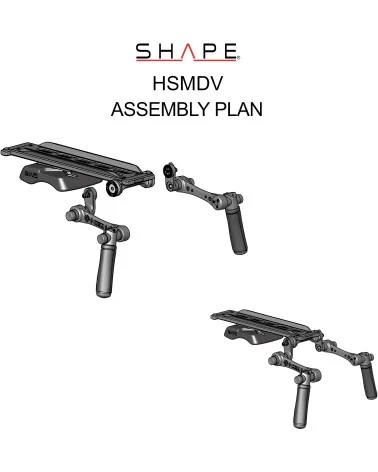 SHAPE ARRI Dovetail Shoulder Mount with HAND15 Handles HSMDV | Crosse d’épaule