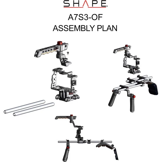 SHAPE Sony A7S III, A7 IV, A7R V Offset Shoulder Mount A7S3OF | Shoulder Rig