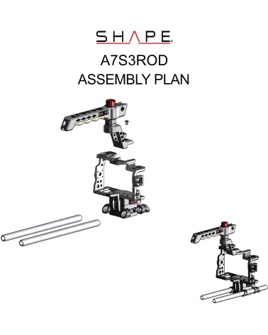 SHAPE Sony A7S III, A7 IV, A7R V Cage 15mm LW Rod System A7S3ROD | Cage Camera & Poignée Supérieure