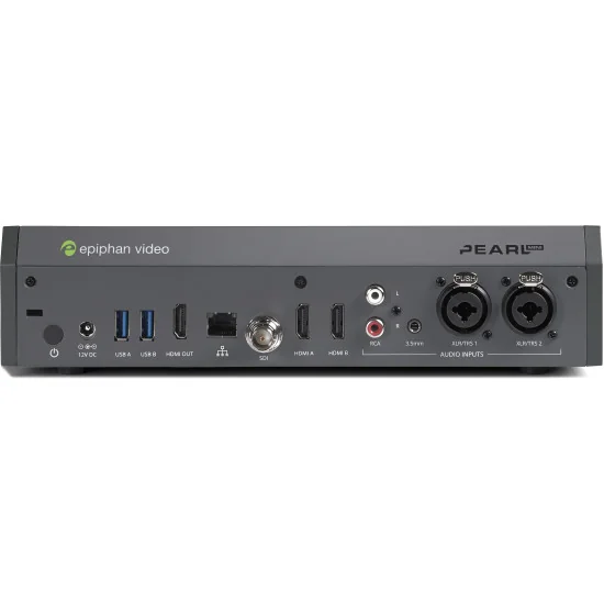 Epiphan Pearl Mini | Mélangeur streaming audio-vidéo, LAN, NDI, SDI, 2x HDMI, 2x USB, XLR, RCA