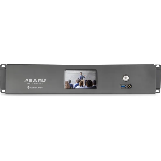 Epiphan Pearl 2 Rackmount | Mélangeur streaming audio-vidéo, LAN, NDI, 2x SDI, 4x HDMI, 2x USB, XLR, RCA, 19" Rack (2 RU)