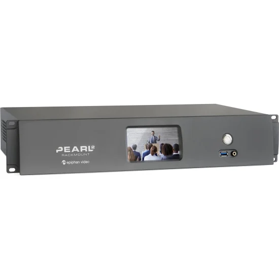 Epiphan Pearl 2 Rackmount | Mélangeur streaming audio-vidéo, LAN, NDI, 2x SDI, 4x HDMI, 2x USB, XLR, RCA, 19" Rack (2 RU)