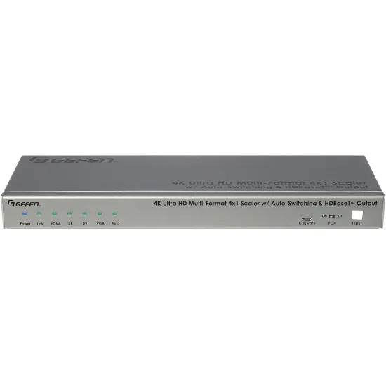 Gefen EXT-4K300A-MF-41-HBTLS 4K Ultra HD Multi-Format 4×1 Scaler | Converter with Auto-Switching & HDBaseT Output