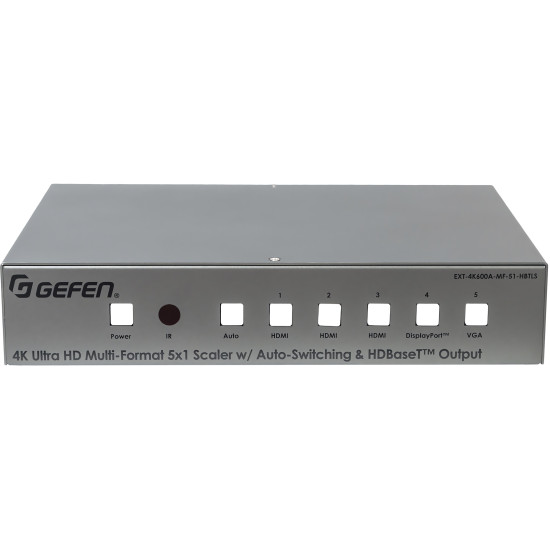 Gefen EXT-4K600A-MF-51-HBTLS 4K Ultra HD Multi-Format 5×1 Scaler | Convertisseur avec Auto-Switching & sortie HDBaseT