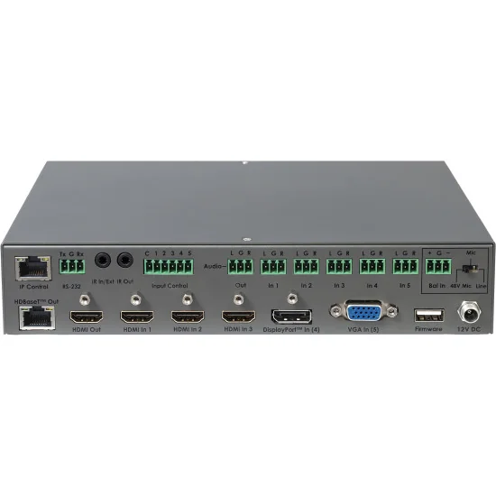 Gefen EXT-4K600A-MF-51-HBTLS 4K Ultra HD Multi-Format 5×1 Scaler | Converter with Auto-Switching & HDBaseT Output