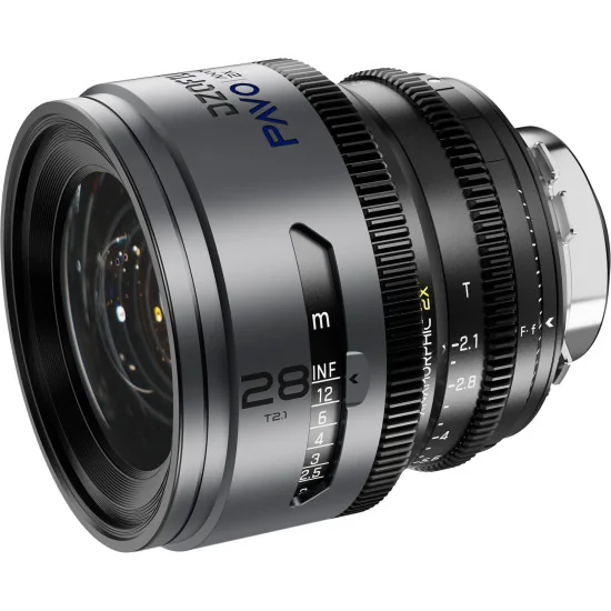 DZOFilm Pavo 28mm 2x Anamorphic T2.1 PL & EF Mount (S35) | Cine Lens, Blue Coating