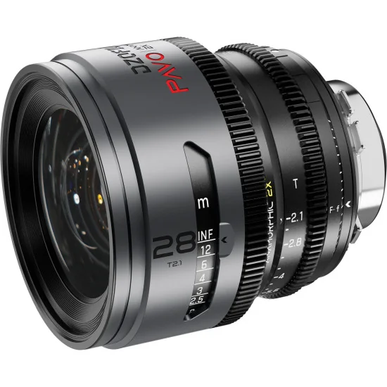 DZOFilm Pavo 2x Anamorphic 6-Lens Kit (28/32/40/55/75/100mm T2.1/T2.4) PL & EF Mount (S35) Neutral Coating