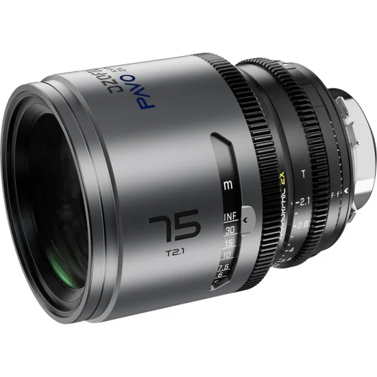 DZOFilm Pavo 2x Anamorphic 6-Lens Kit (28/32/40/55/75/100mm T2.1/T2.4) PL & EF Mount (S35) Revêtement bleu