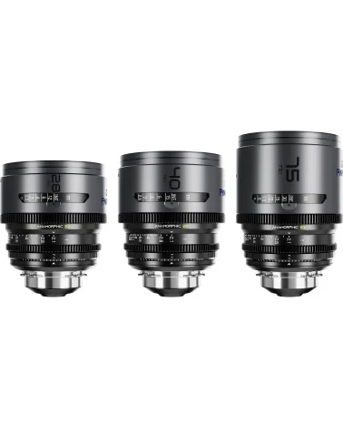 DZOFilm Pavo 2x Anamorphic 3-Lens Kit (28/40/75mm T2.1) PL Mount (S35) Bleu