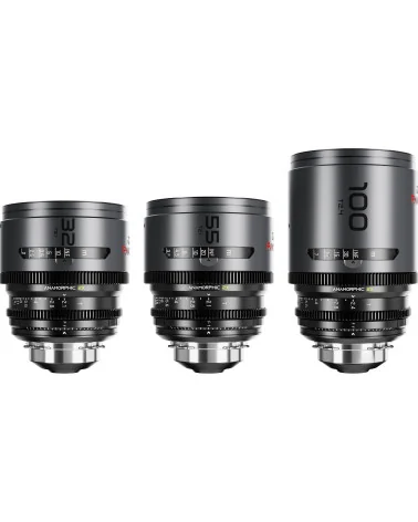 DZOFilm Pavo 2x Anamorphic 3-Lens Kit (32/55/100mm T2.1/T2.4) PL Mount (S35) Neutre