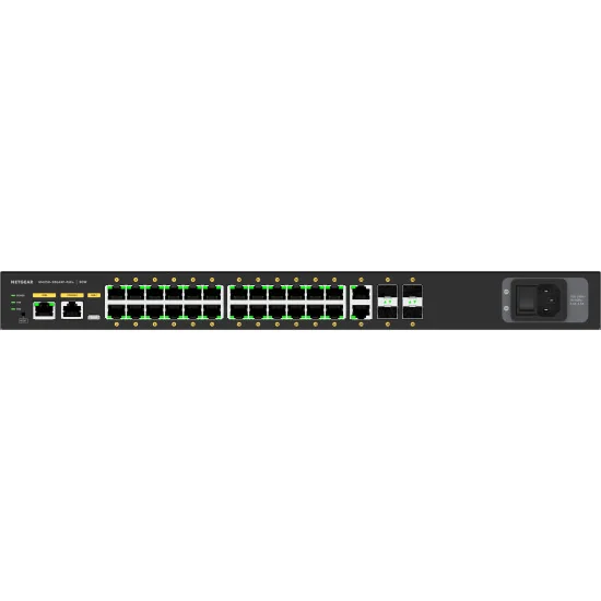 Netgear M4250-26G4XF-PoE+ (GSM4230PX-100EUS) | AV Line Managed Switch, 24x1G PoE+ 480W, 2x1G, 4xSFP+