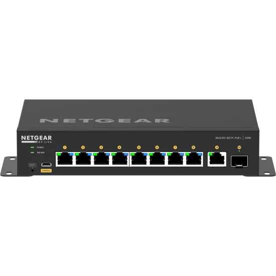 Netgear M4250-9G1F-PoE+ (GSM4210PD-100EUS) | AV Line Managed Switch, 8x1G PoE+ 110W, 1x1G, 1xSFP