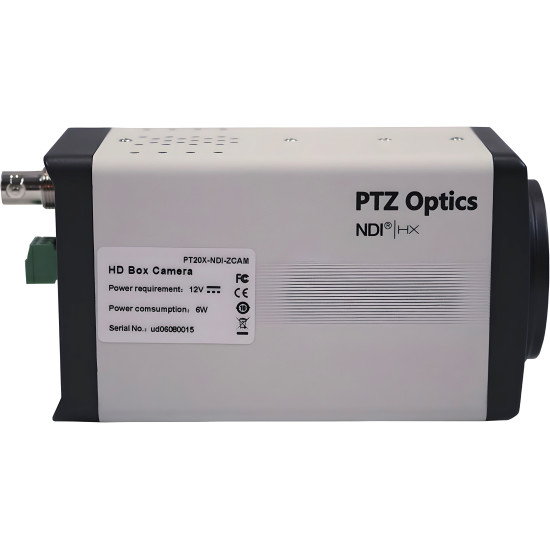 PTZOptics ZCam 20X-NDI | 3G-SDI Box Camera, 20x Zoom, NDI, IP Streaming, PoE