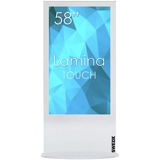 SWEDX Lamina Touch 58" White SWLT-58K8-A1 | Digital Signage Totem Kiosk, 4K, HDMI, USB