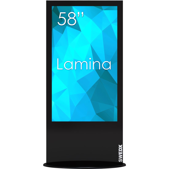 SWEDX Lamina 58" Black SWL-58K8-A2 | Digital Signage Totem Kiosk, 4K, HDMI, USB