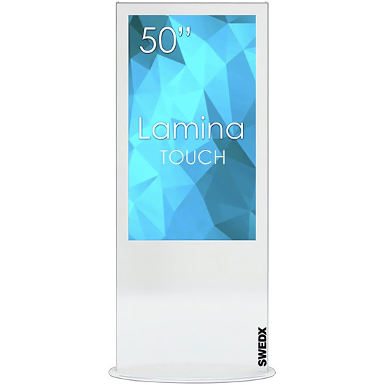 SWEDX Lamina Touch 50" White SWLT-50K8-A1 | Digital Signage Totem Kiosk, 4K, HDMI, USB