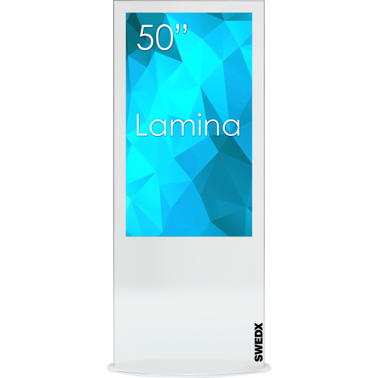 SWEDX Lamina 50" White SWL-50K8-A1 | Digital Signage Totem Kiosk, 4K, HDMI, USB
