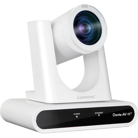 Lumens VC-TR60 Dante AV-H White | 4K AI Auto-Tracking PTZ Camera, 12x Zoom, SDI, HDMI, IP Streaming, PoE