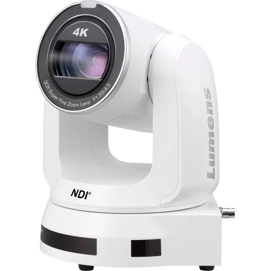 Lumens VC-A71P-HN White | Caméra PTZ, 4K 60fps, 30x Zoom, 12G-SDI, HDMI, NDI High Bandwidth, IP Streaming, PoE