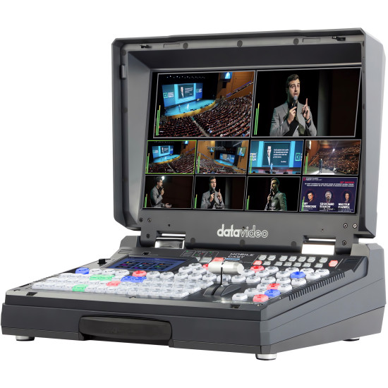Datavideo HS-4000 | 8-Channel 4K Streaming Video Mixer, 12G-SDI, HDMI, XLR, 17.3" Screen
