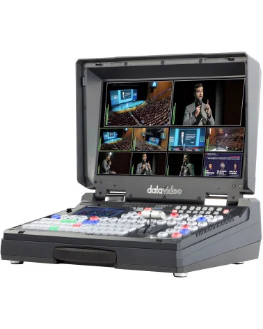 Datavideo HS-4000 | 8-Channel 4K Streaming Video Mixer, 12G-SDI, HDMI, XLR, 17.3" Screen