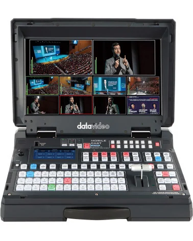 Datavideo HS-4000 | 8-Channel 4K Streaming Video Mixer, 12G-SDI, HDMI, XLR, 17.3" Screen