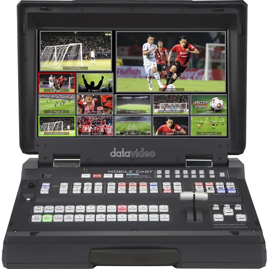 Datavideo HS-3200 | Mélangeur streaming vidéo à 12 canaux, SDI, HDMI, écran 17.3", XLR