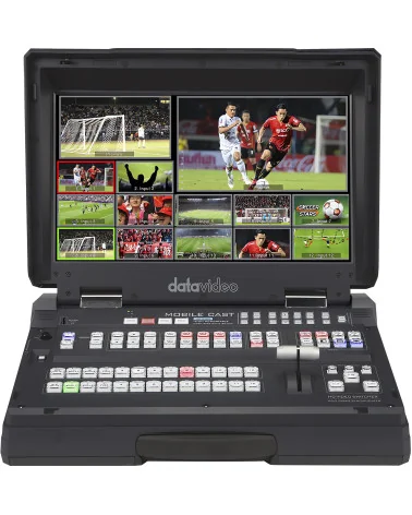 Datavideo HS-3200 | Mélangeur streaming vidéo à 12 canaux, SDI, HDMI, écran 17.3", XLR