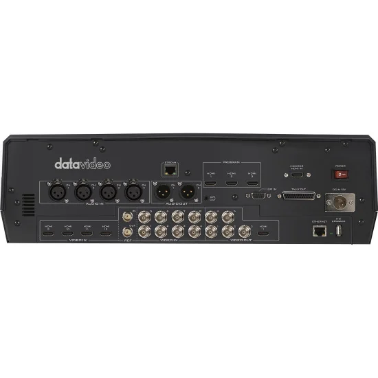 Datavideo HS-3200 | Mélangeur streaming vidéo à 12 canaux, SDI, HDMI, écran 17.3", XLR