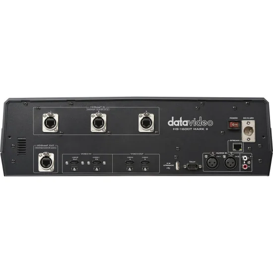 Datavideo HS-1600T MARK II | 4-Channel Streaming Video Mixer, HDBaseT, HDMI, XLR, 17.3" Screen