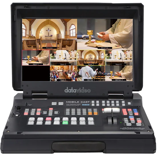 Datavideo HS-1300 | 6-Channel Streaming Video Mixer, SDI, HDMI, XLR, 17.3" Screen