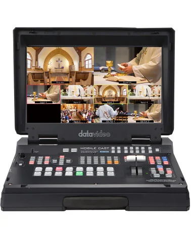 Datavideo HS-1300 | 6-Channel Streaming Video Mixer, SDI, HDMI, XLR, 17.3" Screen