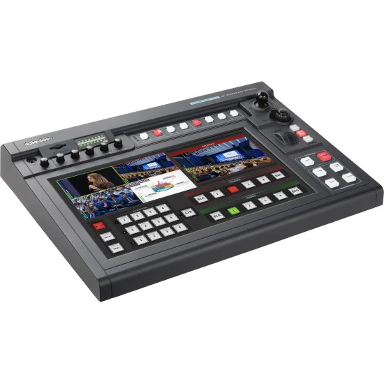 Datavideo SHOWCAST 100 | 4-Channel 4K Streaming Video Mixer, HDMI, XLR, 14" Screen