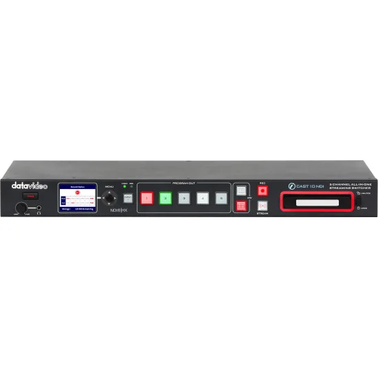 Datavideo iCAST 10NDI | 5-Channel Streaming Video Mixer, NDI|HX, SDI, HDMI, USB, 6-ch recording