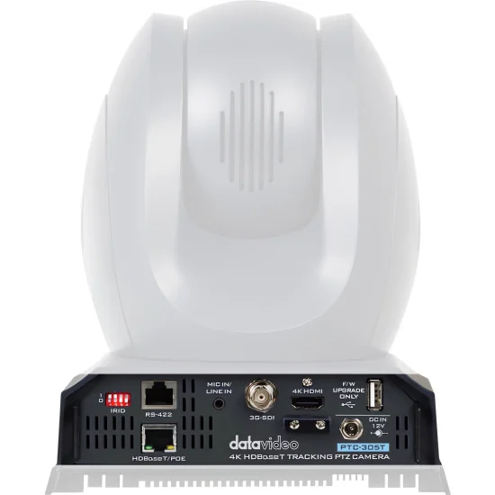 Datavideo PTC-305T White | 4K AI Auto-Tracking Caméra PTZ, 20x Zoom, SDI, HDMI, HDBaseT, IP Streaming, PoE