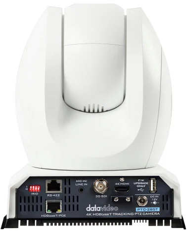 Datavideo PTC-285T White | 4K AI Auto-Tracking Caméra PTZ, 12x Zoom, SDI, HDMI, HDBaseT, IP Streaming, PoE