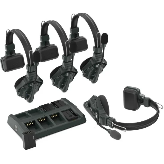 Hollyland Solidcom C1-4S | Full-Duplex Wireless Intercom System with 4 Headsets