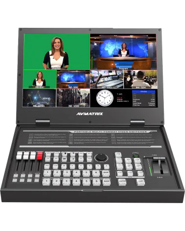 AVMATRIX PVS0615U | 6-Channel Streaming Video Mixer, SDI, HDMI, DVI, USB, 15.6" Screen