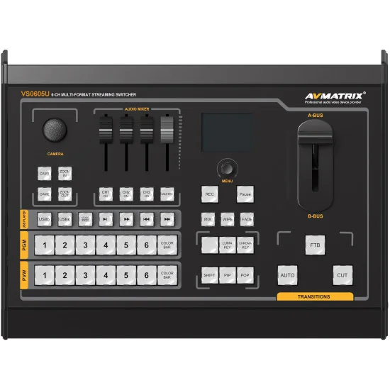 AVMATRIX VS0605U | 6-Channel Streaming Video Mixer, SDI, HDMI, DVI, USB