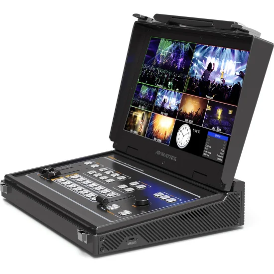 AVMATRIX PVS0613U | Mélangeur streaming vidéo à 6 canaux, écran 13.3", SDI, HDMI, USB