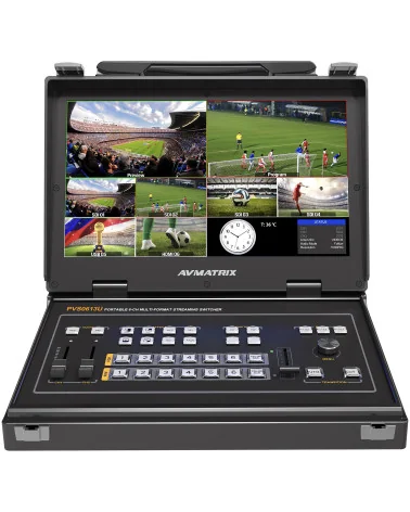 AVMATRIX PVS0613U | 6-Channel Streaming Video Mixer, SDI, HDMI, USB, 13.3" Screen