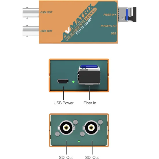 AVMATRIX FE1121-12G | Extendeur fibre optique 12G-SDI