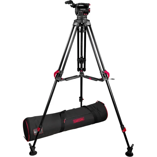 Cartoni Focus 10 Red Lock System MS | Video Tripod with Fluid Head