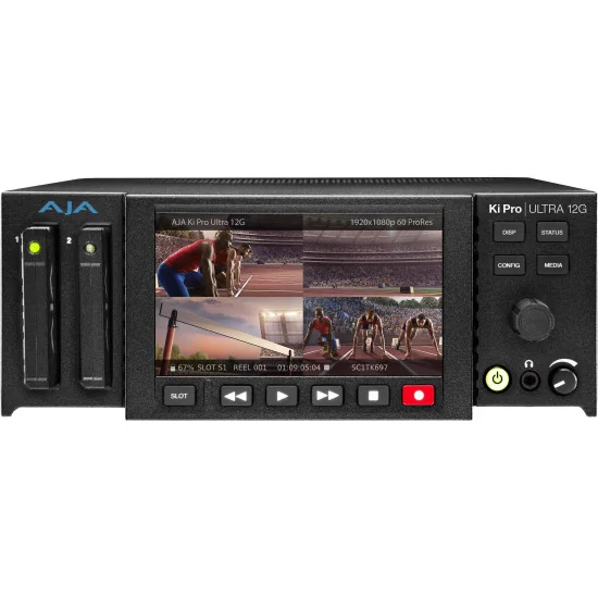 AJA Ki Pro Ultra 12G | SSD Video Recorder & Player, 4K DCI, Multi-Channel HD, HDMI, SDI, SFP Fiber