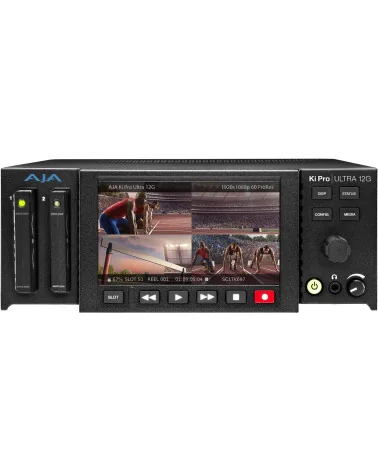 AJA Ki Pro Ultra 12G | SSD Video Recorder & Player, 4K DCI, Multi-Channel HD, HDMI, SDI, SFP Fiber