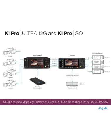 AJA Ki Pro Ultra 12G | Enregistreur & lecteur vidéo SSD, 4K DCI, Multicanal HD, HDMI, SDI, SFP Fiber