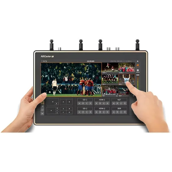 Nagasoft NSCaster X1 | Mélangeur streaming audio-vidéo, LAN, Wi-Fi, 4G, NDI, 2x SDI, 2x HDMI, XLR